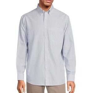 GOLD LABEL Roundtree & Yorke Long Sleeve Pin Stripe
Button Down Collar Shirt